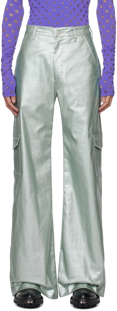 Maisie Wilen Silver Argon Cargo Pants In Chrome