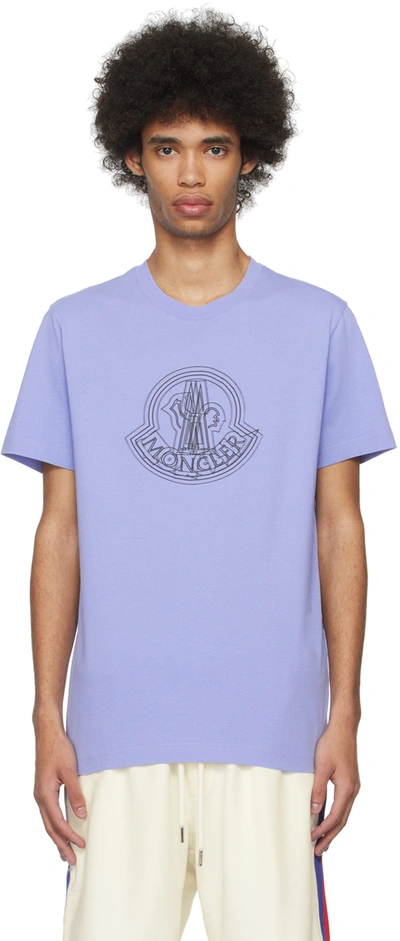 Moncler Purple Graphic T-shirt In Purple Hue 60a