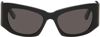 Balenciaga Grey Rectangular Ladies Sunglasses Bb0321s 001 57 In 001 Black