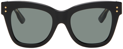 Gucci Gg1082s 001 Butterfly Sunglasses In 001 Black Black Grey