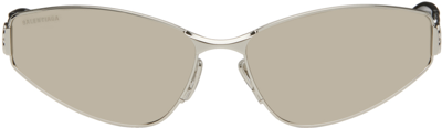 Balenciaga Silver Cat-eye Sunglasses In 006 Silver