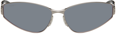 Balenciaga Silver Cat-eye Sunglasses In 002 Ruthenium