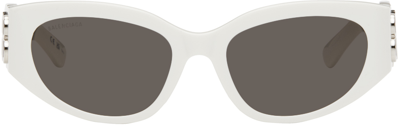 Balenciaga White Bossy Butterfly Sunglasses In 004 White