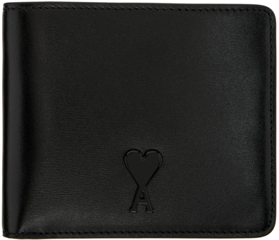 AMI ALEXANDRE MATTIUSSI BLACK AMI DE CŒUR FOLDED WALLET