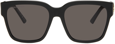 Balenciaga Black Square Sunglasses In 001 Black