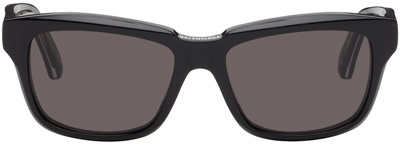 Balenciaga Black Weekend Rectangular Acetate Sunglasses In 001 Black