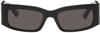 Balenciaga Grey Rectangular Ladies Sunglasses Bb0321s 001 57 In 001 Black