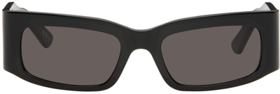 Balenciaga Black Rectangular Sunglasses In 001 Black