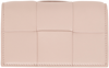 Bottega Veneta Pink Cassette Business Card Case In 6917 Petale Gold