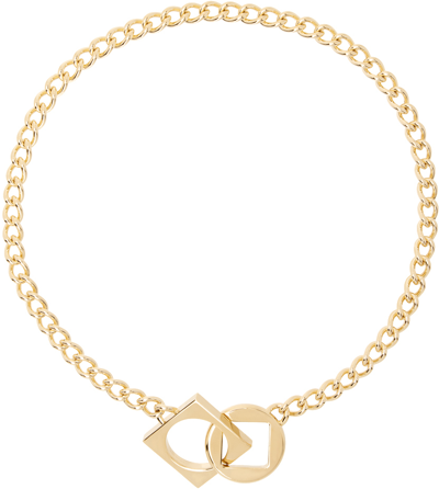 Jacquemus Gold Les Classiques 'le Collier Rond Carré' Choker In Light Gold