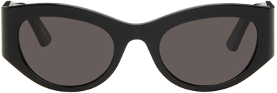 Balenciaga Black Round Sunglasses In 001 Black