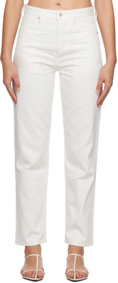 Jil Sander White Five-pocket Jeans In 102 Porcelain