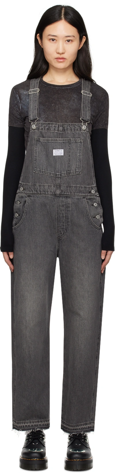 Levi's Black Vintage Denim Dungarees In County Connection