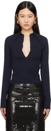 16arlington Vitara Silk And Cotton-blend Top In Ink