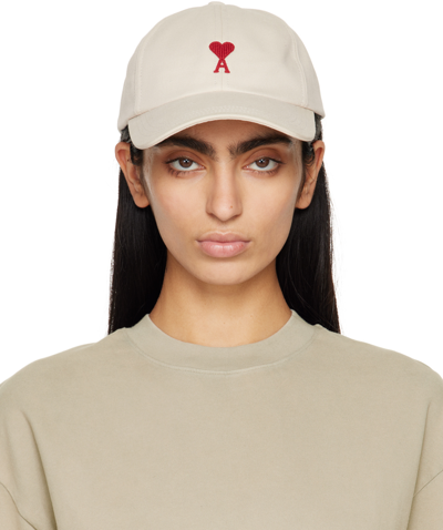 Ami Alexandre Mattiussi Adc Embroidery Cotton Cap In White