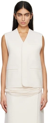 Rier Off-white Walker Vest In White Felted