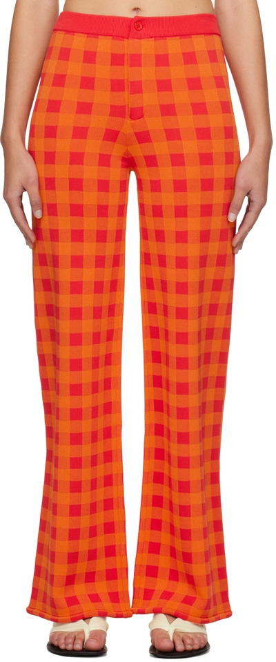 Simonmiller Orange Jabber Trousers In 96340 Retro Red Ging