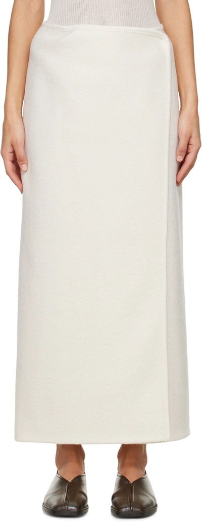 Rier Off-white Walker Midi Skirt In White Felted