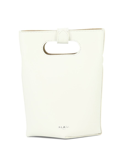 Alaïa Small Folded Leather Tote Bag In White