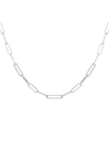 VINCE CAMUTO PAVÉ CRYSTAL STATION PAPER CLIP CHAIN NECKLACE