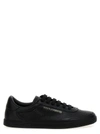Dolce & Gabbana Black Low Top Perforated Sneakers With Logo Detail In Leather Man In Black