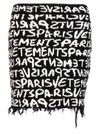 Vetements Paris Monogram High-waisted Mini Skirt In White/black