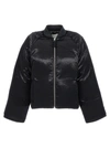 Loulou Studio Zip-front Puffer Bomber Jacket In Black