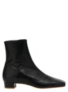 By Far Este 25mm Square Toe Ankle Boots In Black