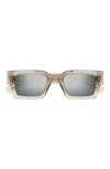 Saint Laurent Men's Naked Wirecore 50mm Rectangular Acetate Sunglasses In Beige