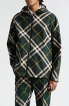 Burberry Plaid Hooded Coat With Zip Closure In Ivy Ip Check