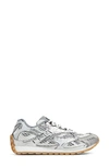 Bottega Veneta Orbit Metallic Net Runner Sneakers In White