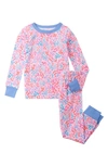 HATLEY KIDS' FLORAL ORGANIC COTTON FITTED TWO-PIECE PAJAMAS
