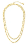 Sterling Forever 14k Plated Selena Layered Chain Necklace In Gold