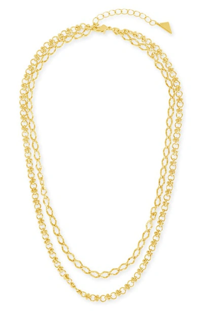 Sterling Forever 14k Plated Selena Layered Chain Necklace In Gold