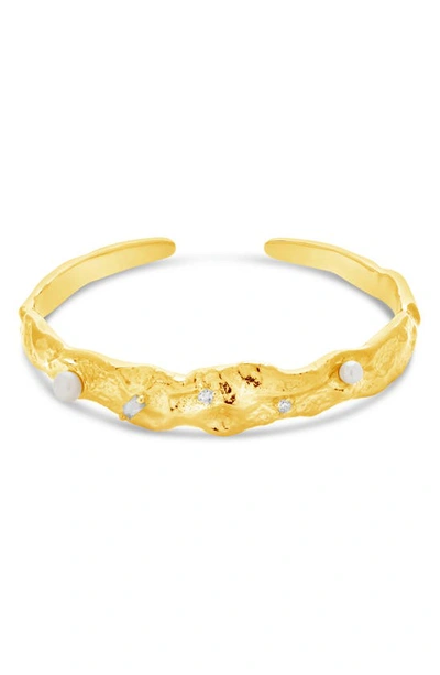 Sterling Forever Caspara Cuff Bracelet In Gold