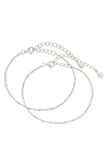 STERLING FOREVER STERLING FOREVER CHLOE SET OF 2 STATION BRACELETS