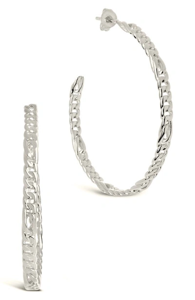 Sterling Forever Claudette Hoops Earring In Silver