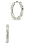 Sterling Forever Bamboo Huggie Earrings In Silver