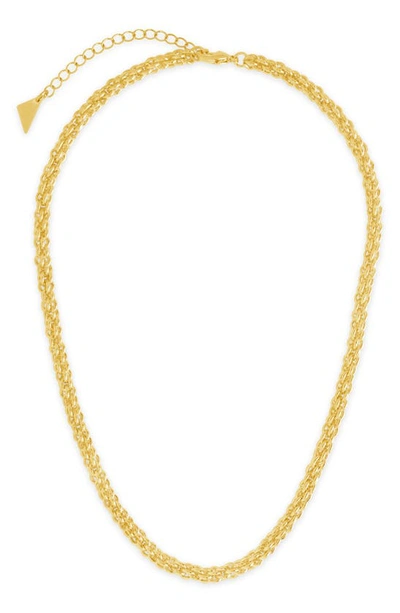 Sterling Forever 14k Plated Yara Chain Necklace In Brass