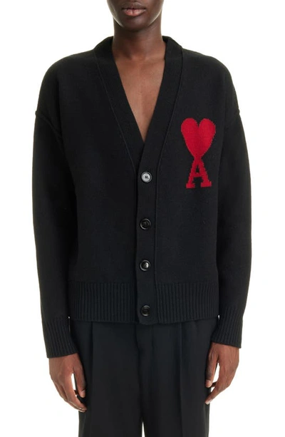 AMI ALEXANDRE MATTIUSSI AMI DE COEUR WOOL CARDIGAN