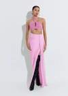 LAPOINTE SATIN ASYMMETRIC MAXI SKIRT