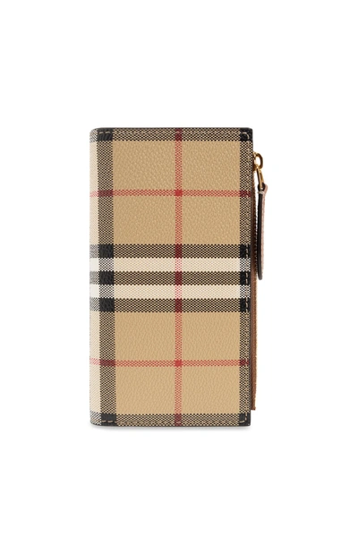 Burberry Checked Wallet In Archive Beige