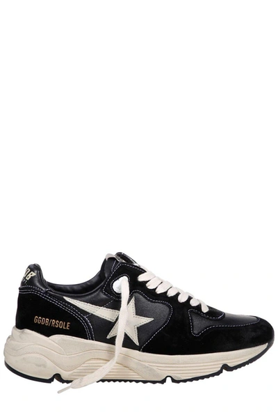 Golden Goose Running Sole Panelled Lace-up Sneakers In Black