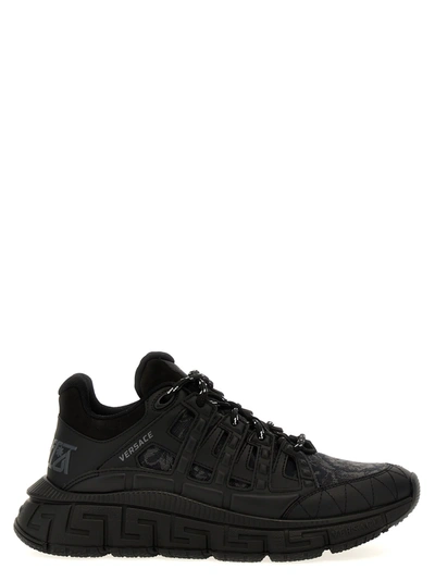 Versace Trigreca Sneakers In Black