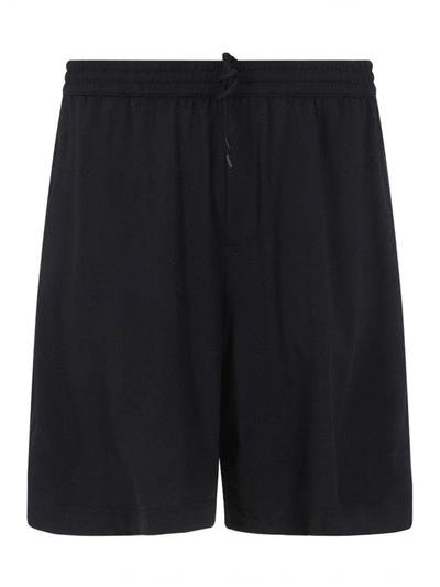 Balenciaga Logo Waistband Drawstring Swim Shorts In Black