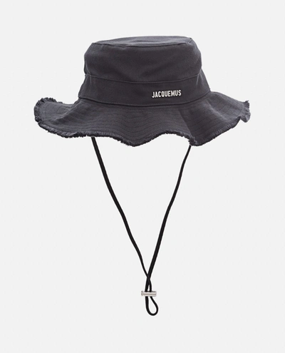 Jacquemus Le Bob Artichaut Cotton Hat In Black