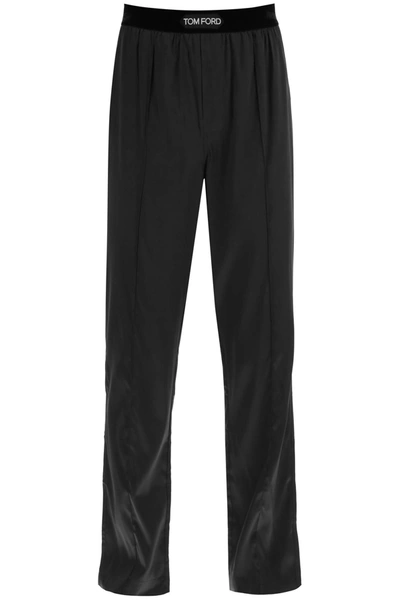 Tom Ford Silk Pyjama Trousers In Black