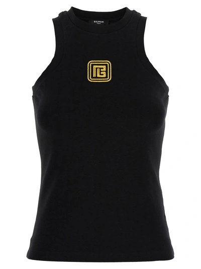 Balmain Pb Tank Top In Black