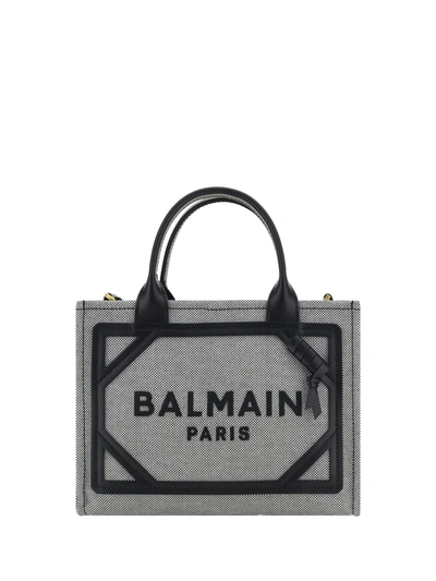 Balmain B-army Handbag In Eab Noir Blanc