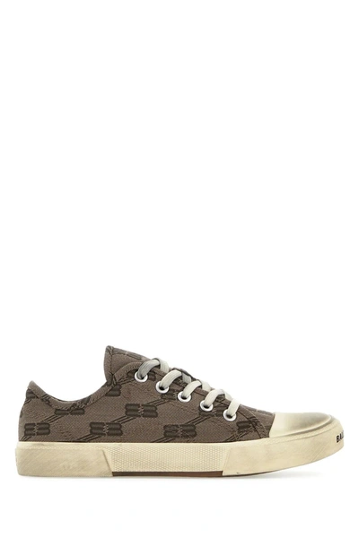 Balenciaga Paris Logo-print Canvas Trainers In Brown